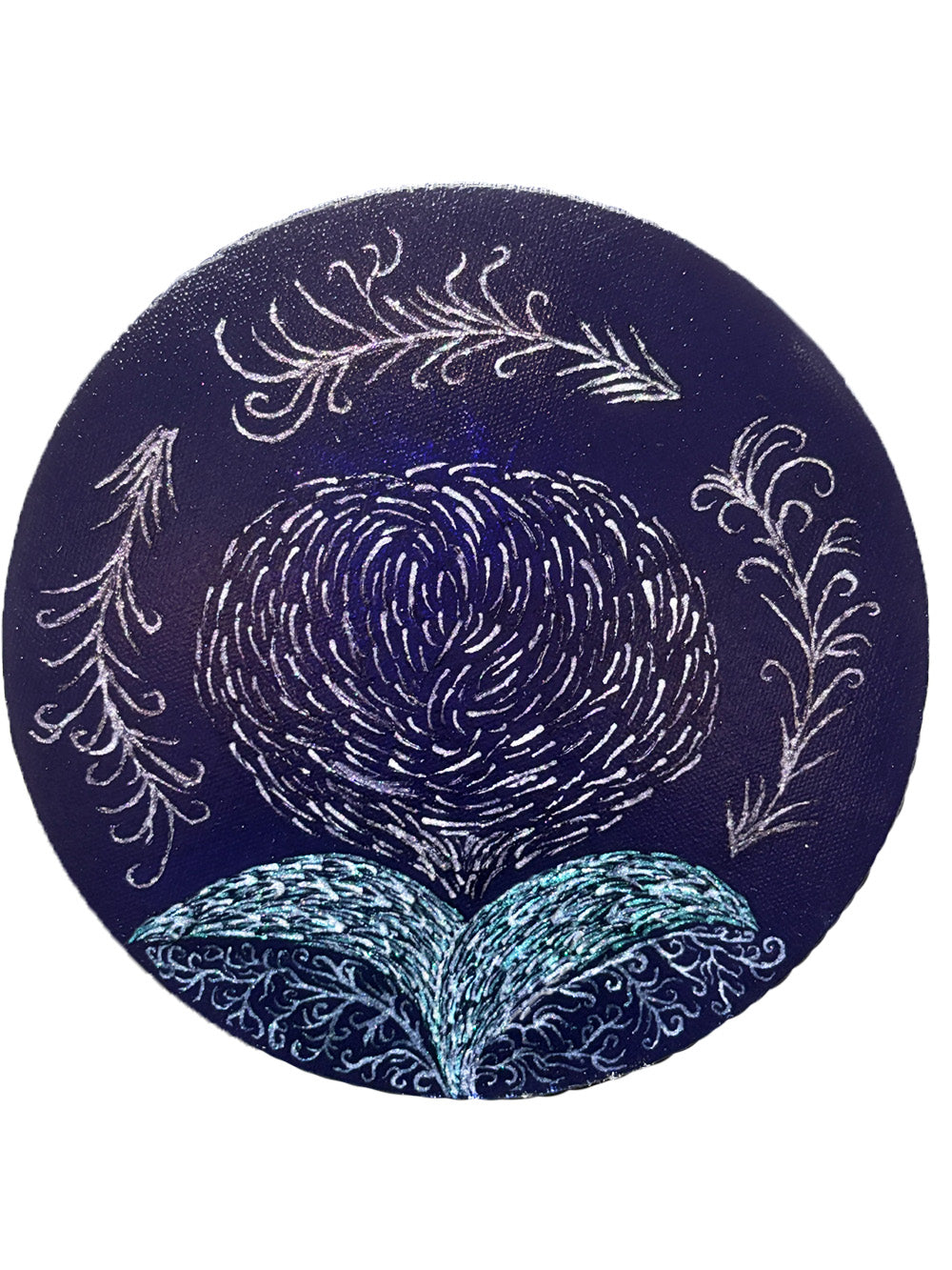 幻想の華　(円形キャンバス_200mm × 200mm × 20mm)One-of-a-kind